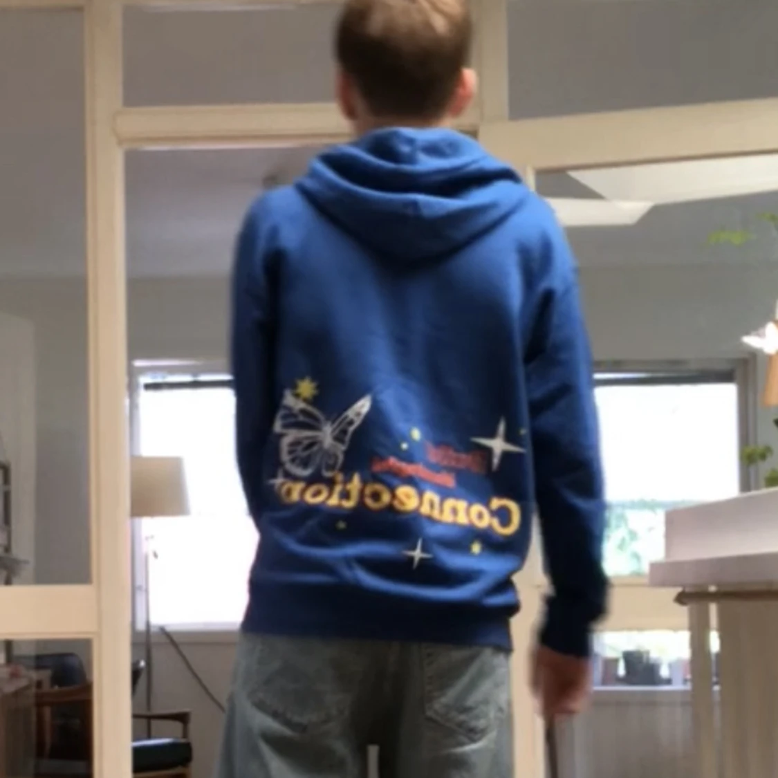 Y2k blå hoodie - 91