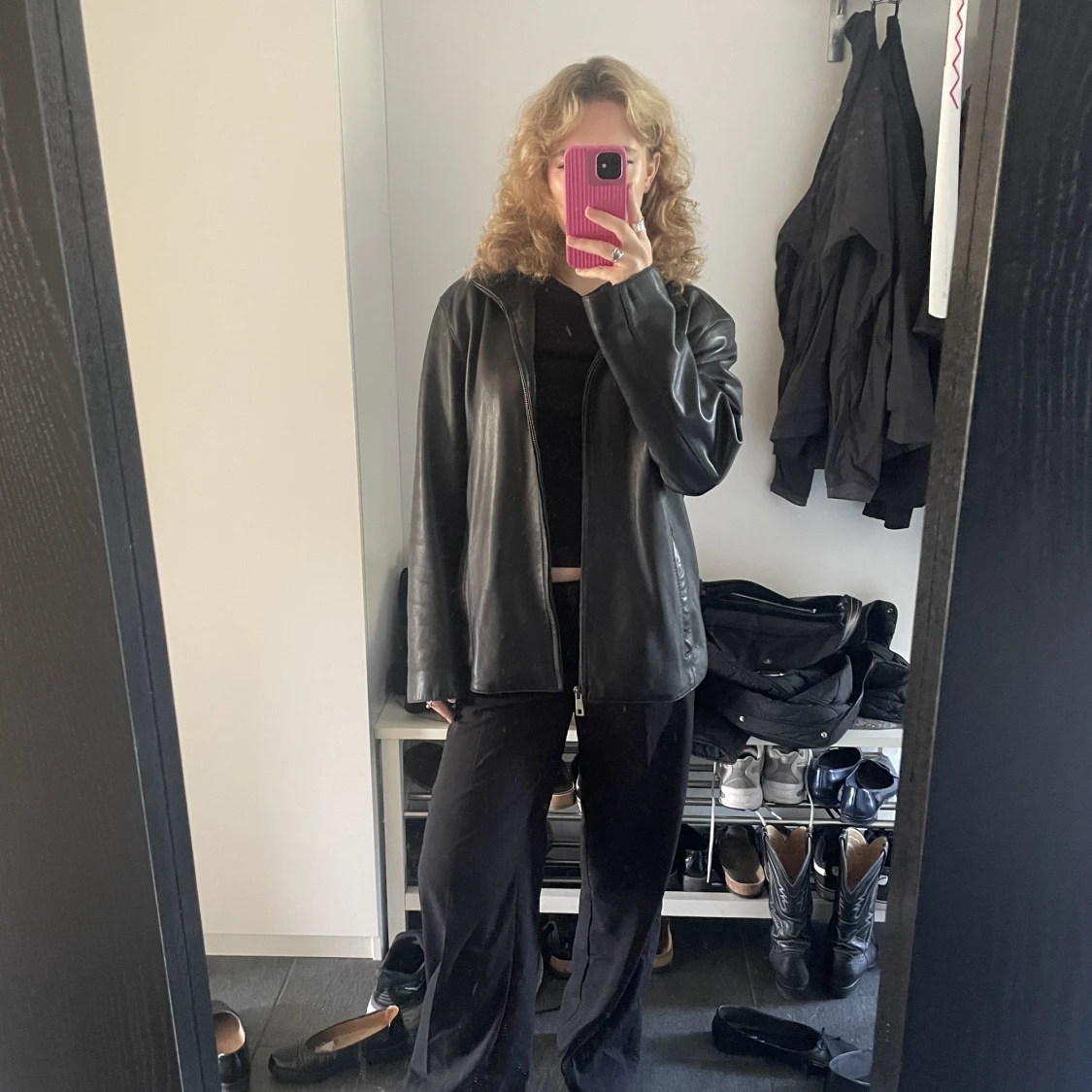 Vintage oversized leather jacket