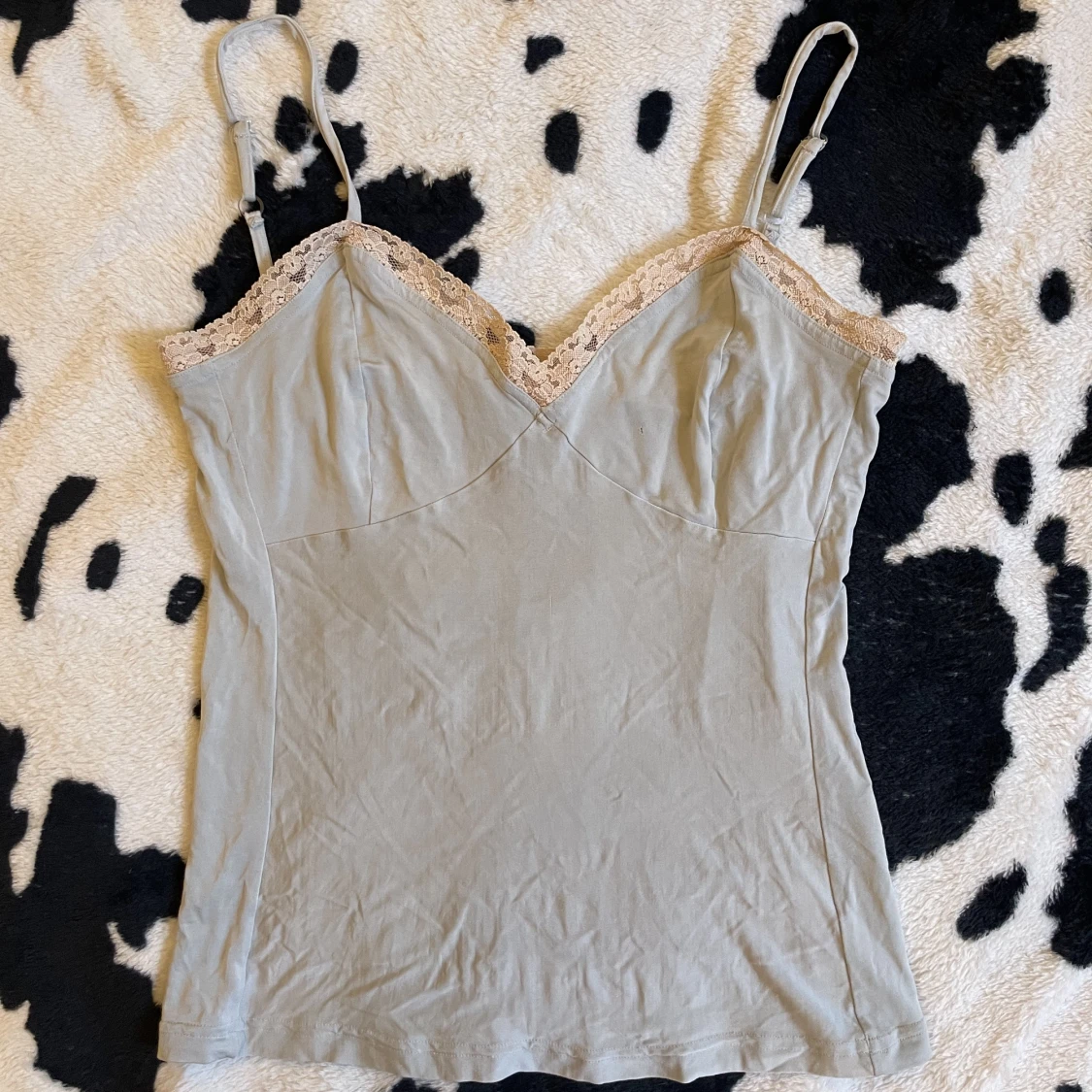 🌸Ljusblå topp rosa spets 🌸