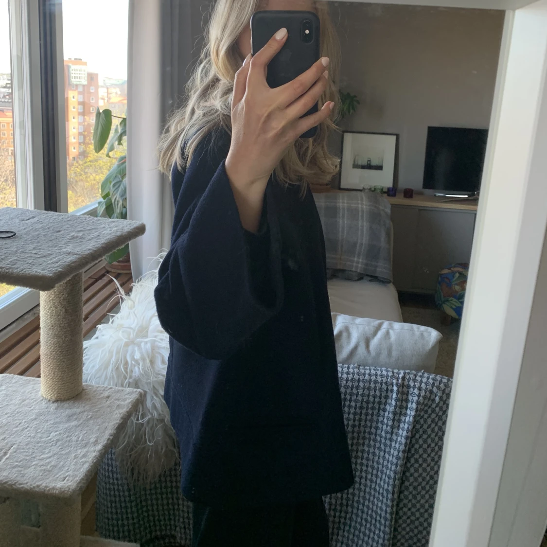 Marinblå kappa - 90