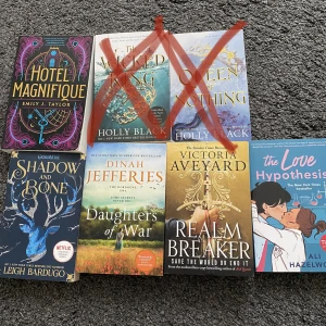 Fantasy och romance böcker på engelska - En blandning av fantasy och romans böcker som bara står och samlar damm. Alla är i fint skick. 70kr/styck The wicked king och The Queen of nothing är andra och tredje boken i en serie, shadow and bone är första boken i en annan serie