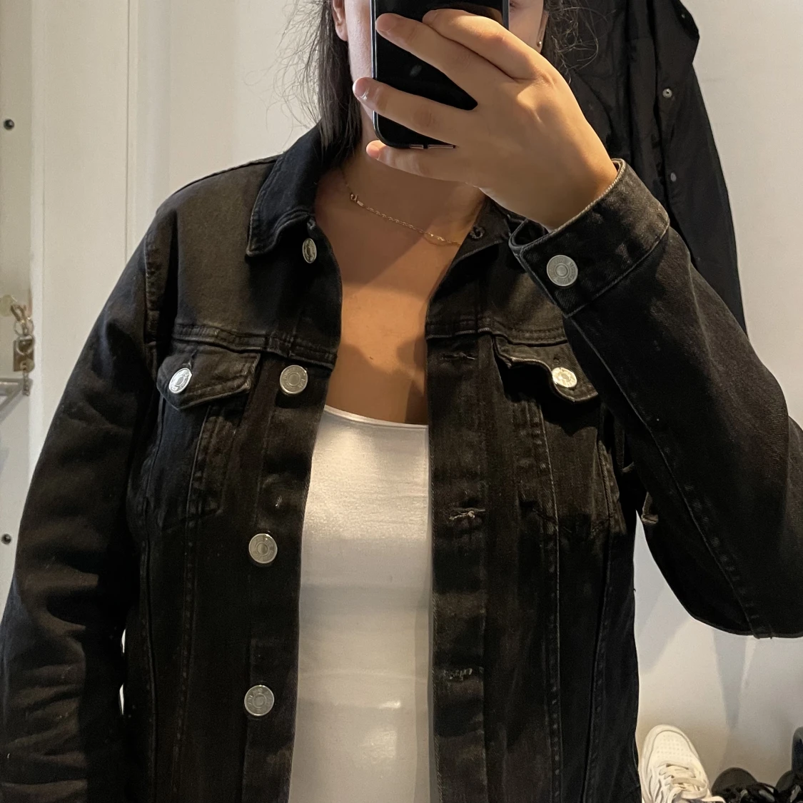 Svart jeansjacka - 90