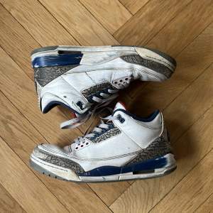 Jordan 3 true blue skor från 2017. Slitna i hälen och andra ställen. Fortfarande användbara.