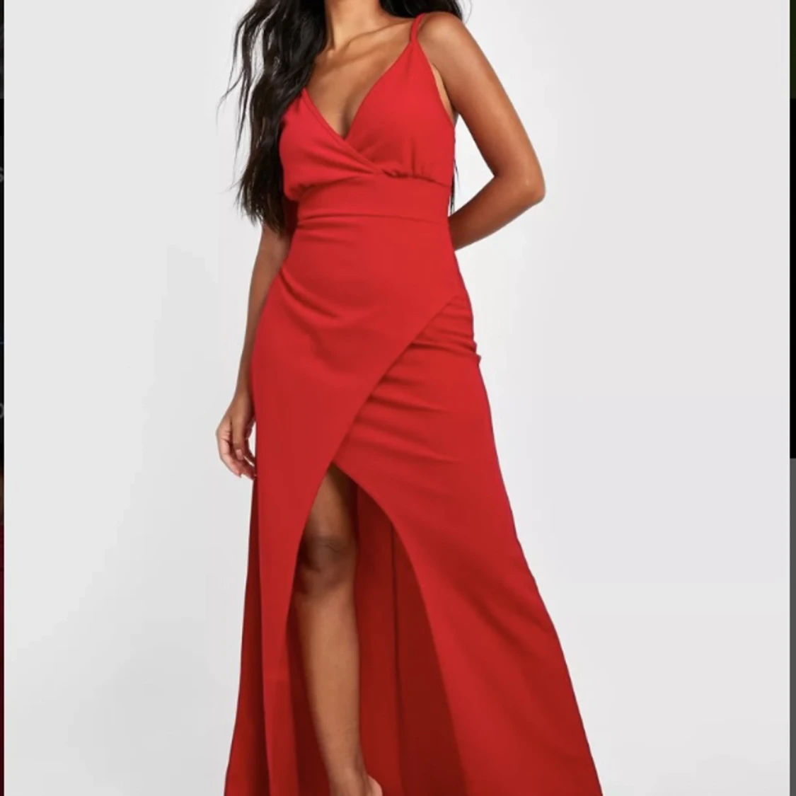 Röd lång balklänning 