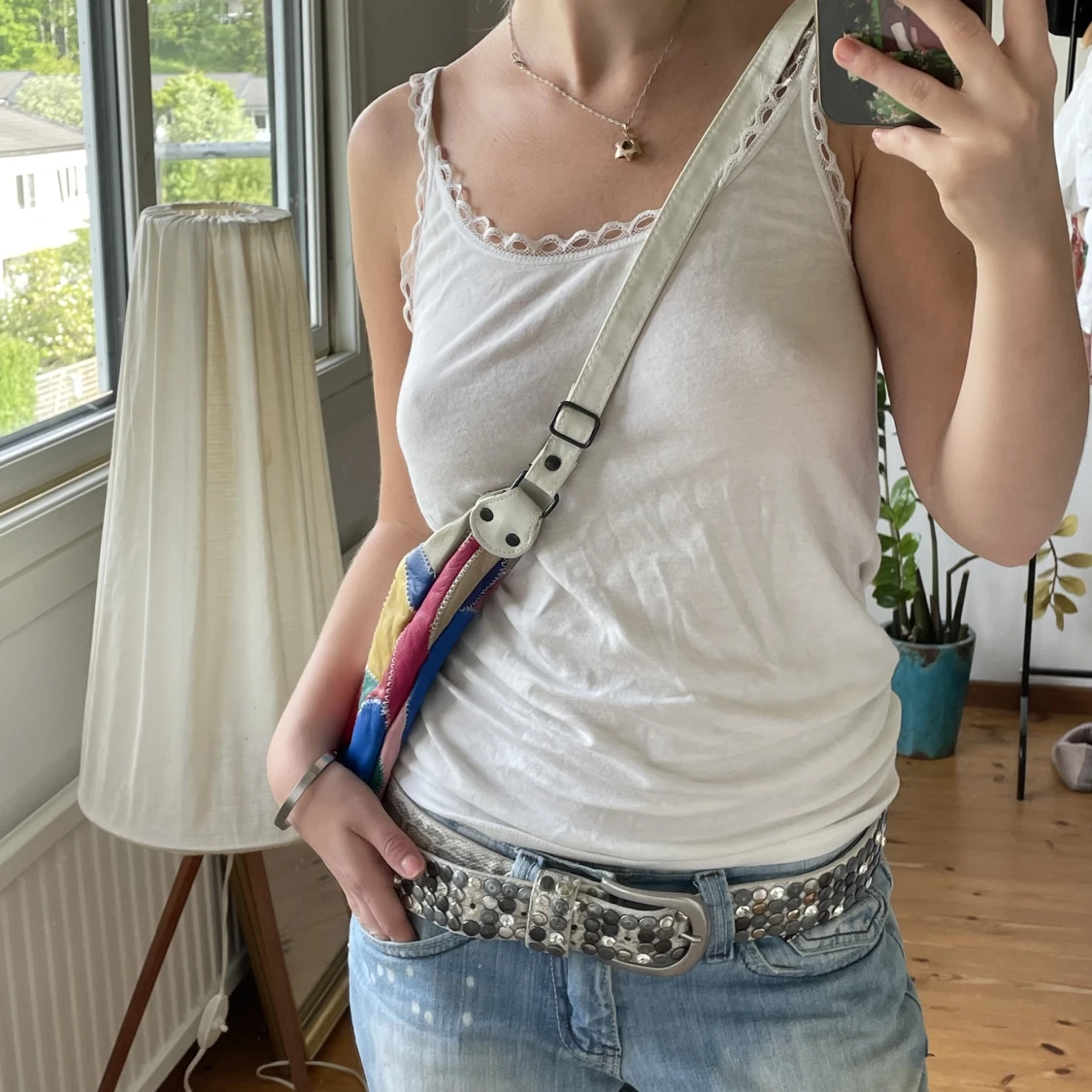 Axelremsväska i läder - 91