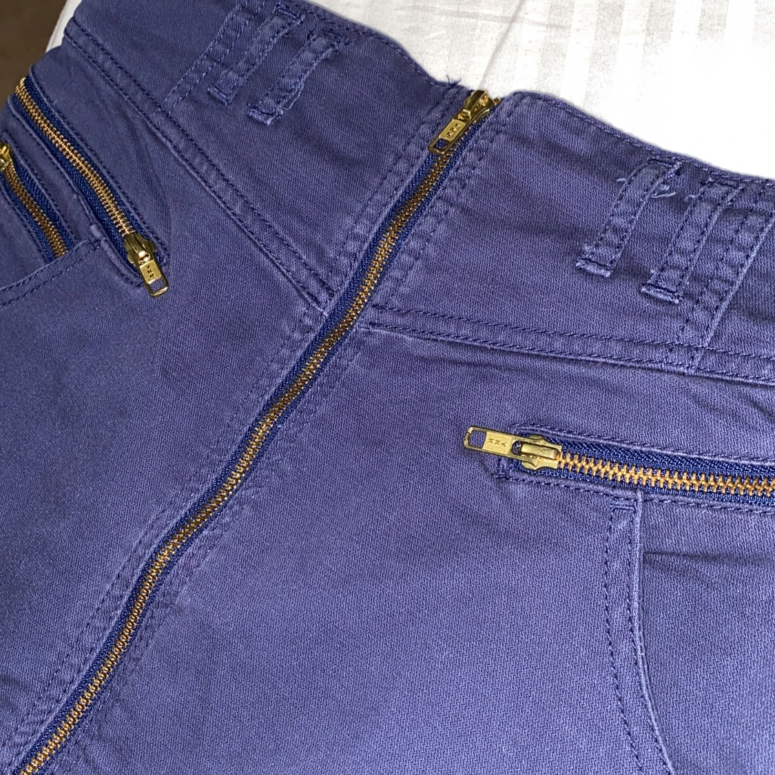 Blå kort jeanskjol - 91