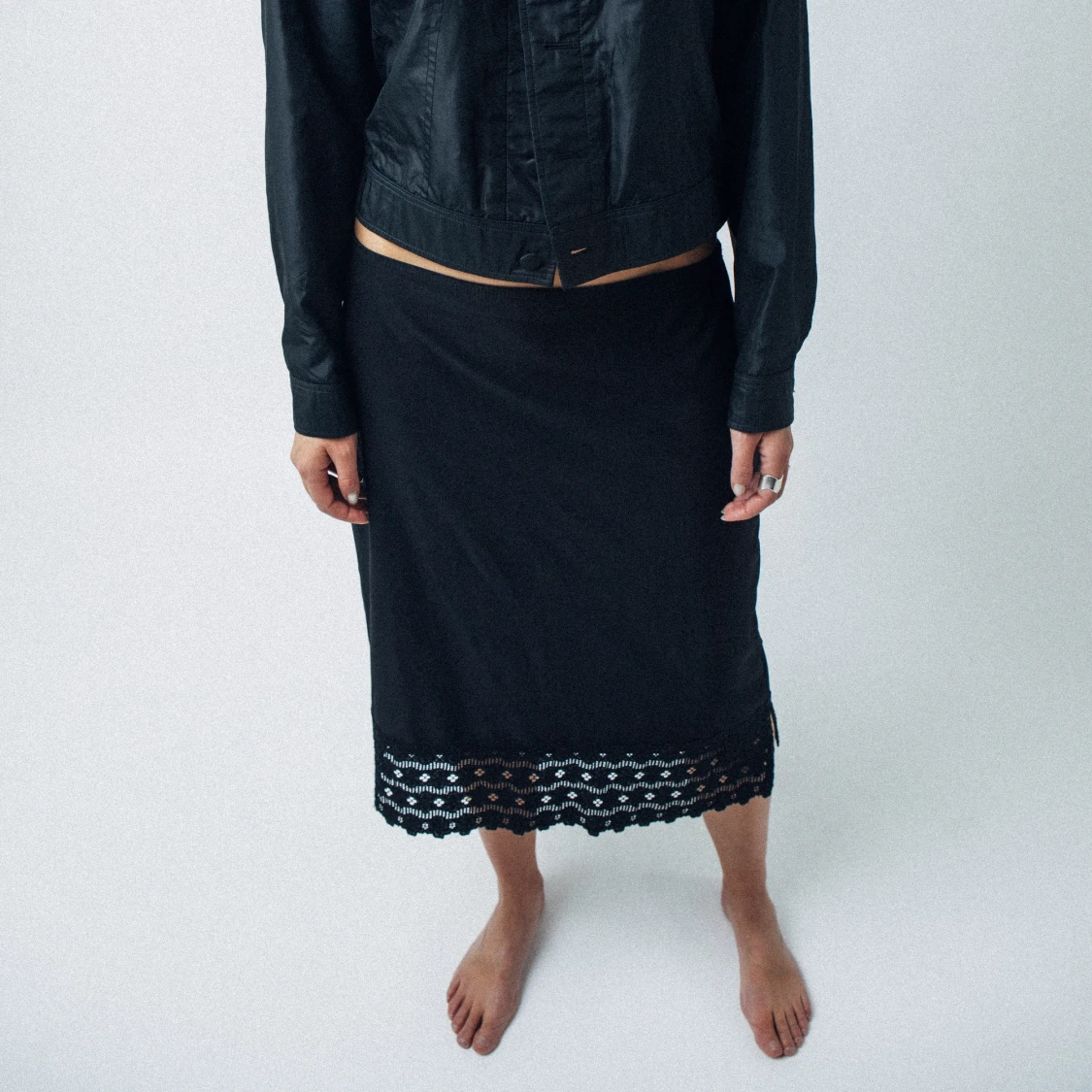 Midi skirt / knälång kjol med spets - 91
