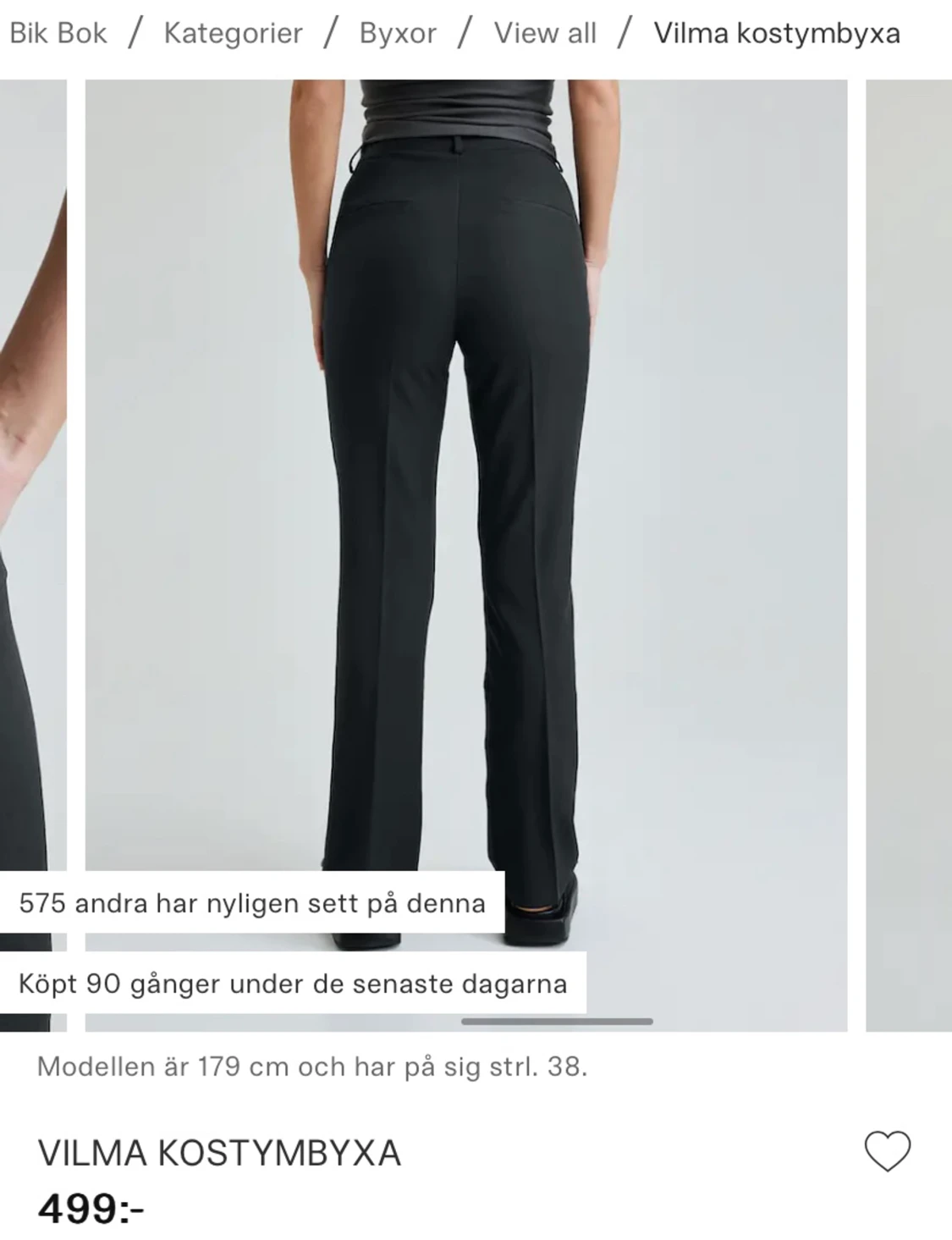 Svarta kostymbyxor  - 90