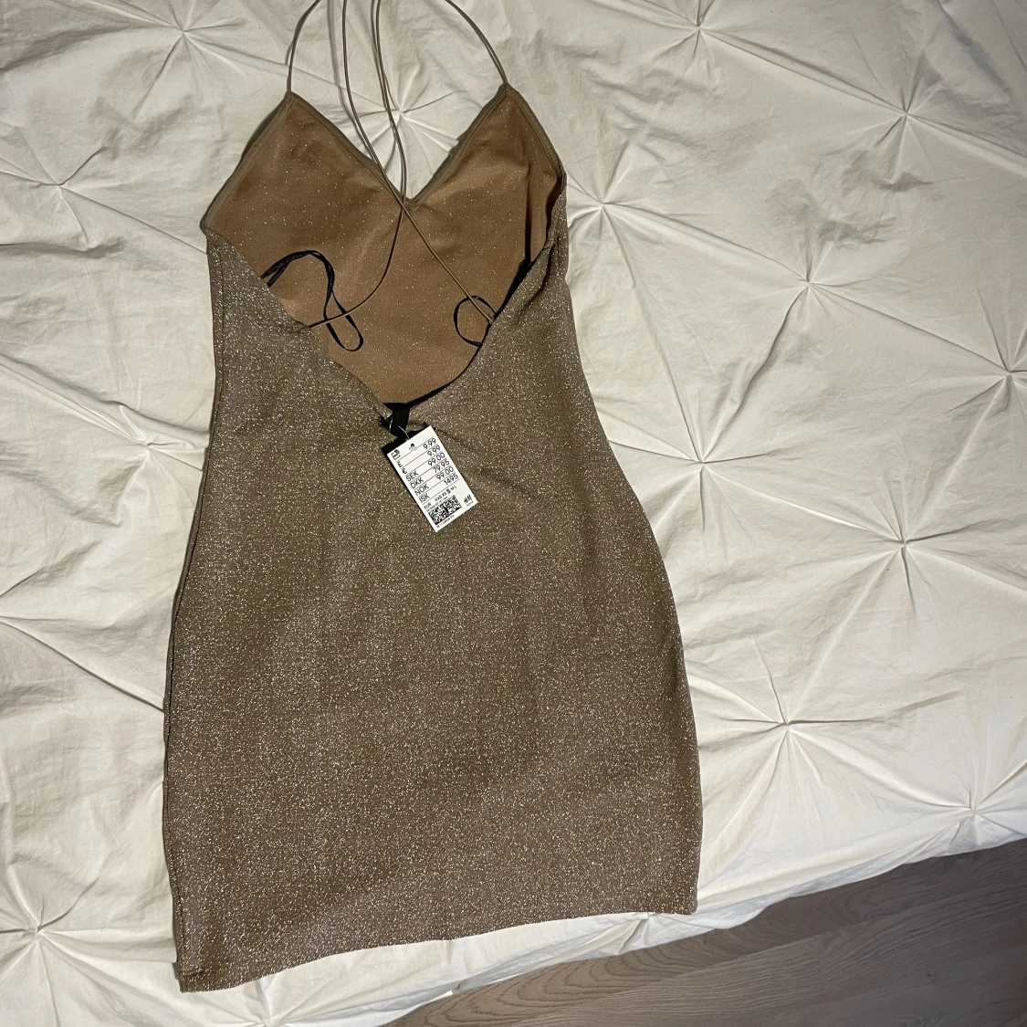 Guldglittrig festklänning - 90