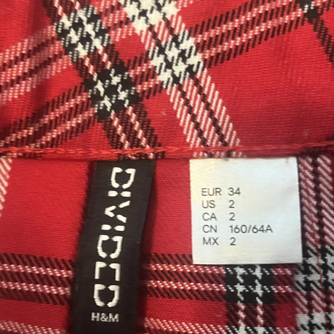 Röd rutig skolkjol  - 90