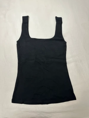 Zign Black Tank Top - Black tank top with square neckline