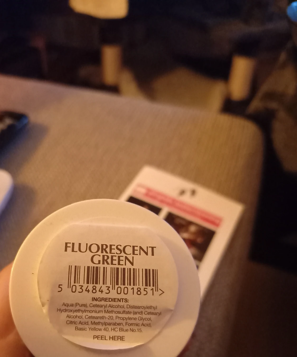 Directions fluorescent green