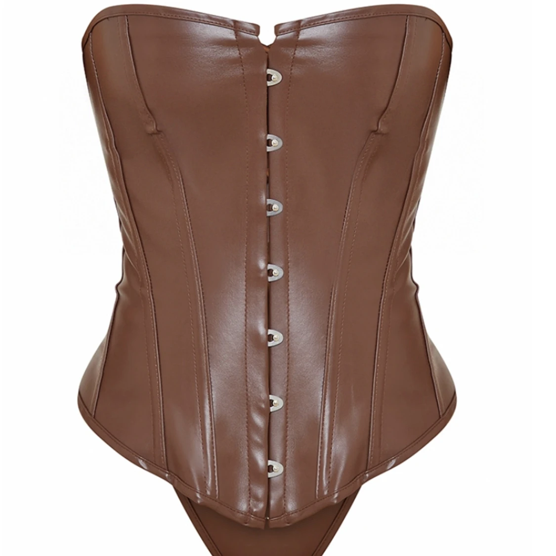 brun läder korsett - 91