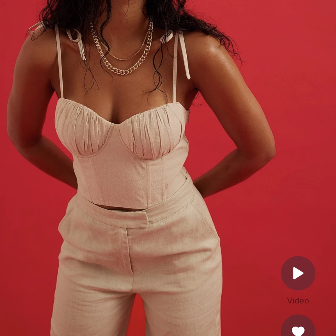 Korsett topp med veck - 91