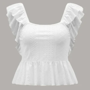 Vit somrig topp - Säljer nu denhär jättesöta toppen då den inte kommer till användning. Endast använd en gång så den är som ny. 