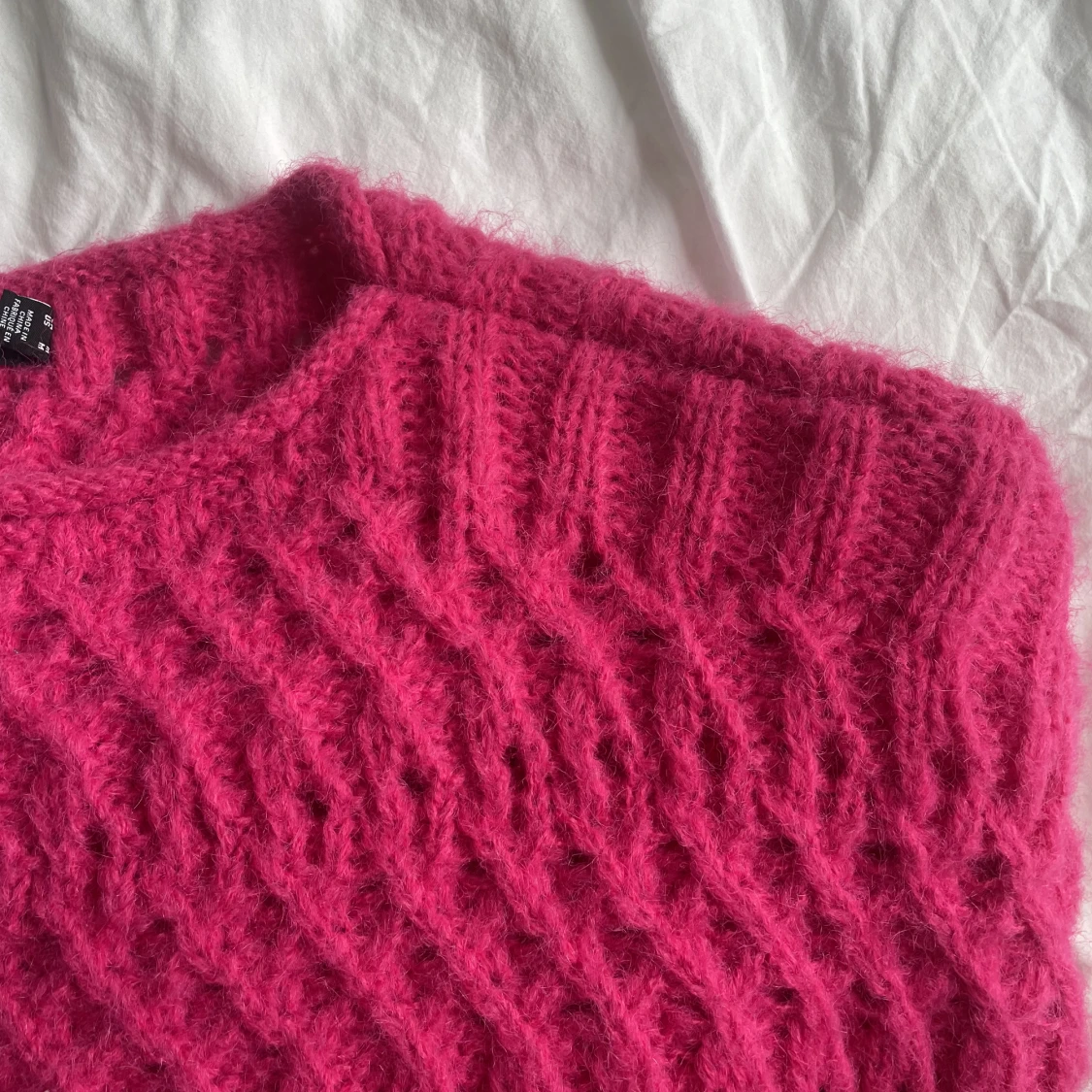 Overzised stickad rosa tröja  - 91