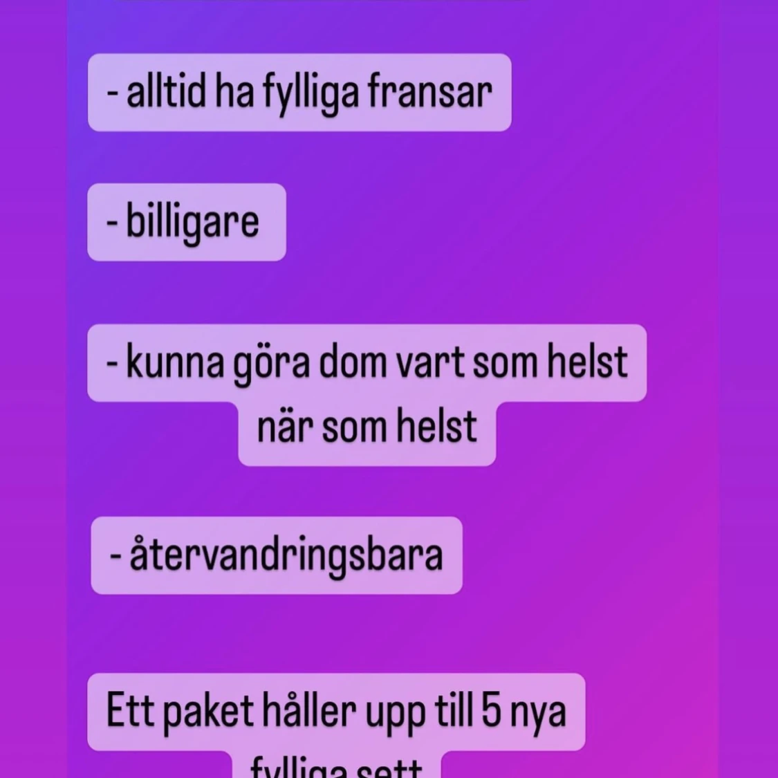 Egen fransförläggning - 91