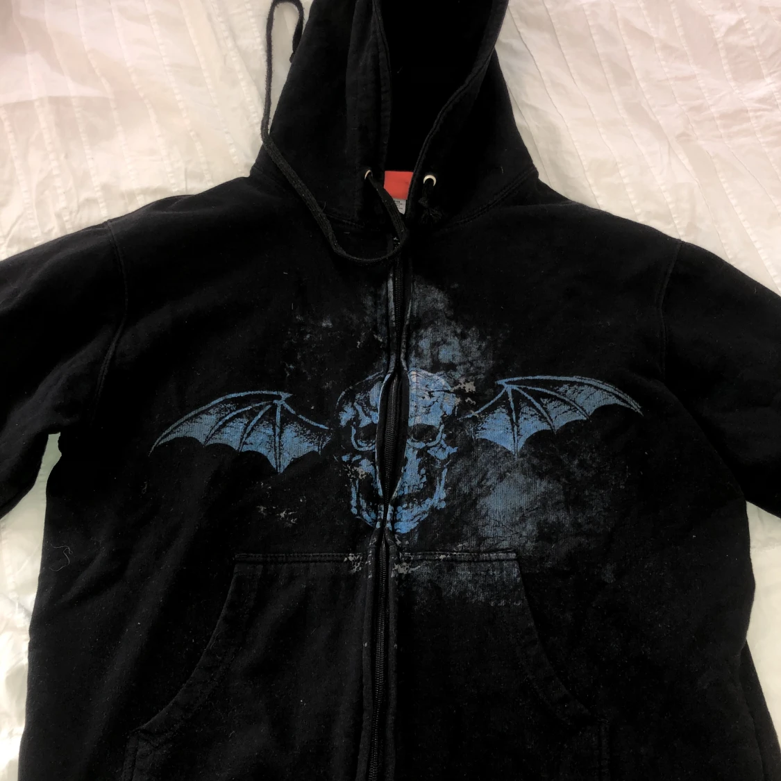 Vintage zipup hoodie med print - 90