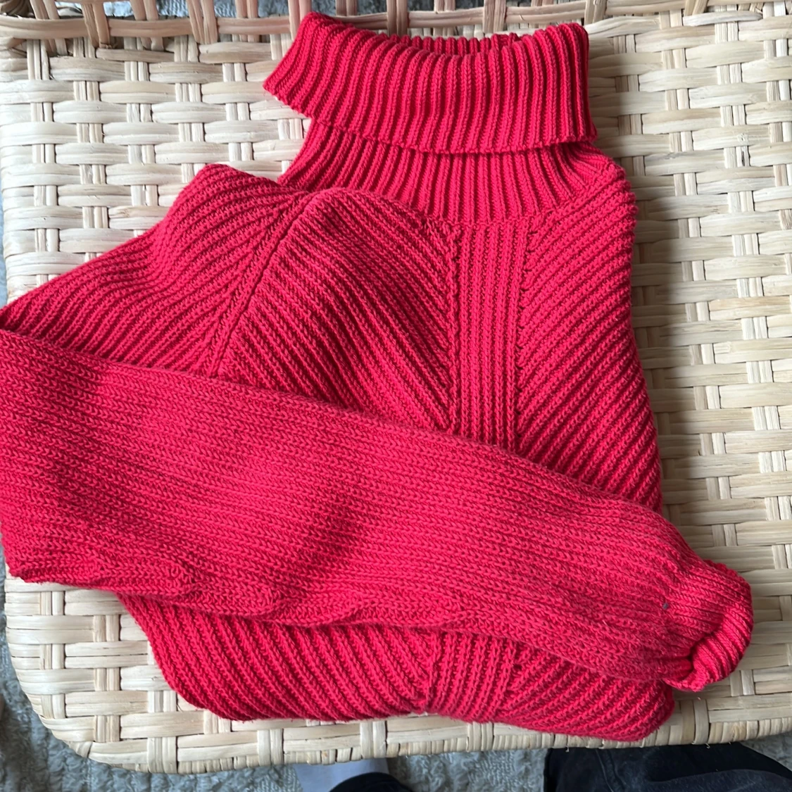 Röd stickad polo - 91