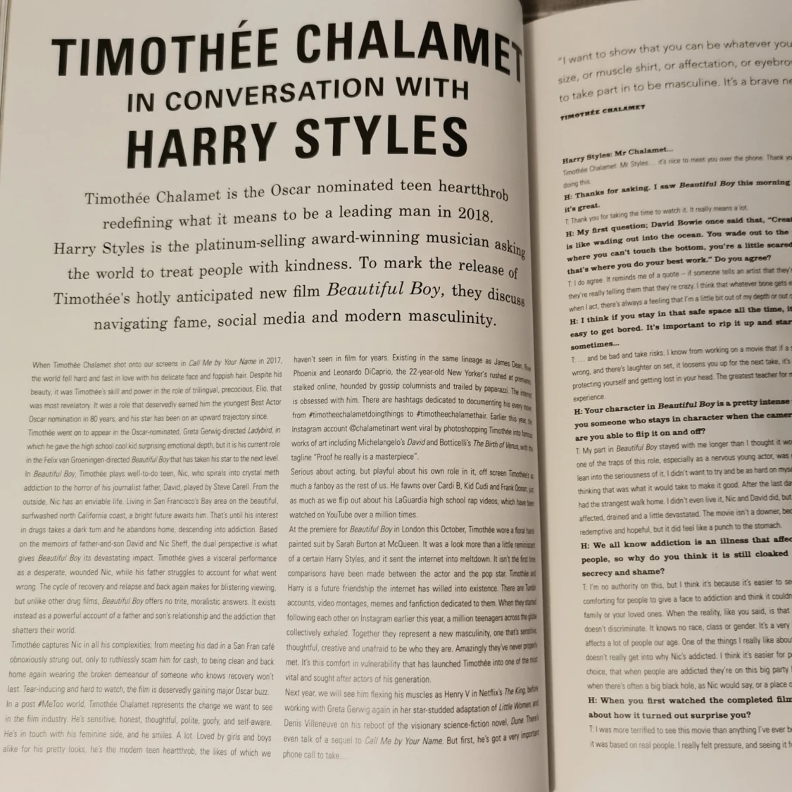 Timothée Chalamet tidning  - 91