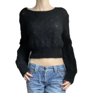 stickad tröja fint mönster - stickad med fint mönster och puffiga armar, från &otherstories