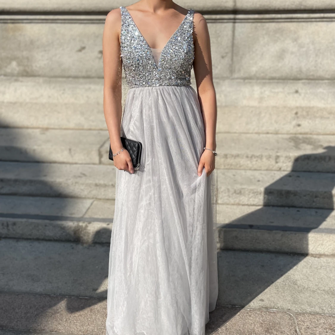 Jätteffin glittrig balklänning - 90