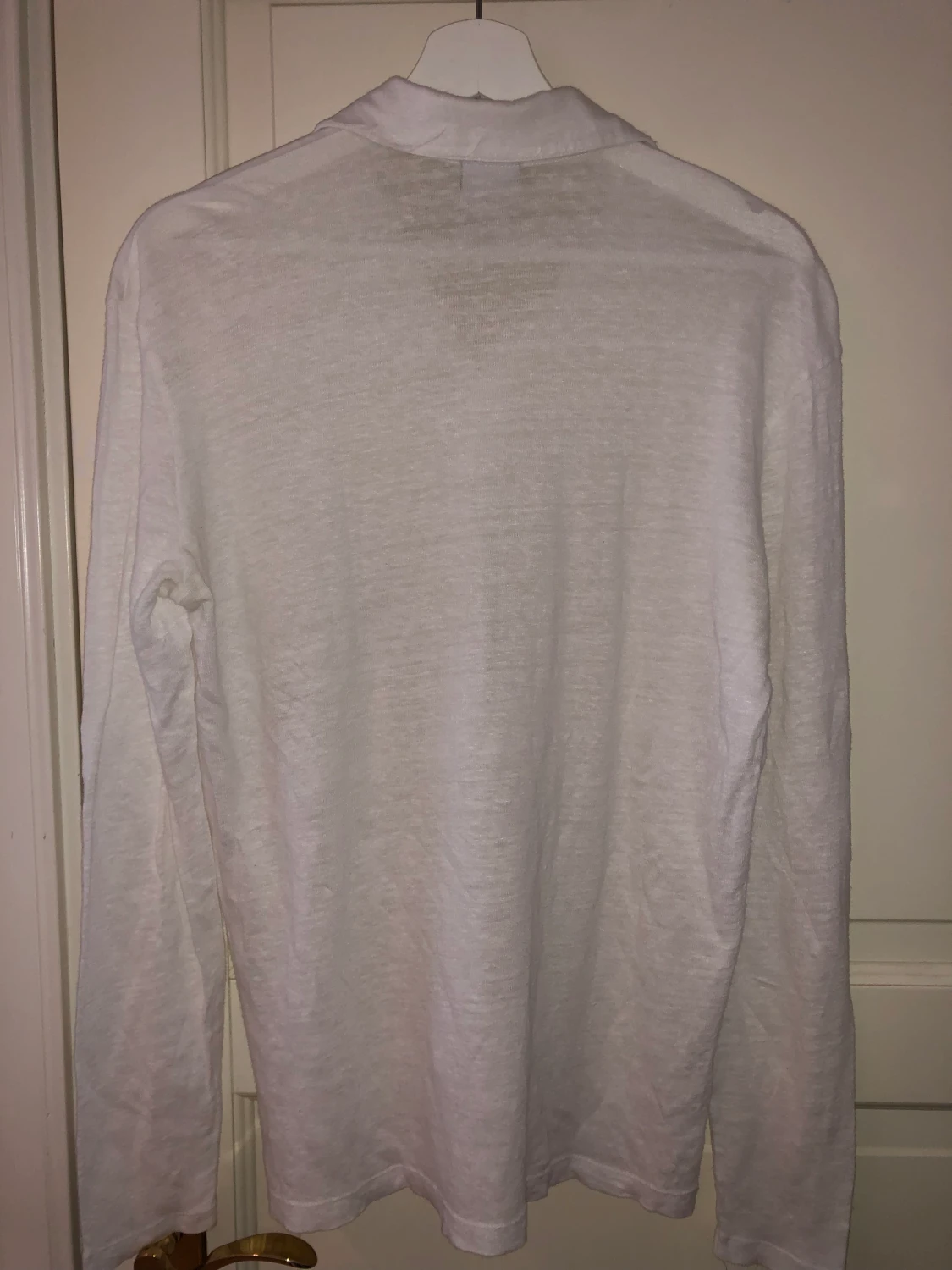 Vit Långärmad Zara tröja med krage  - 90