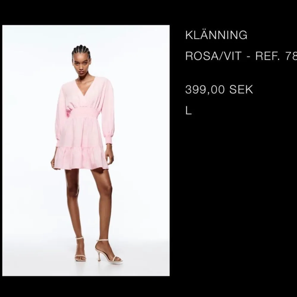 Rosa klänning från ZARA i storlek XL (sitter som en M/L.  Aldrig använt Köpte för 399  Säljer för 70. Klänningar.