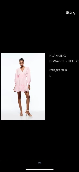 Klänning zara  - Rosa klänning från ZARA i storlek XL (sitter som en M/L.  Aldrig använt Köpte för 399  Säljer för 70