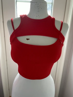 Cut-out topp  - Så cool topp som aldrig är använd. Insydda inlägg vid brösten. 