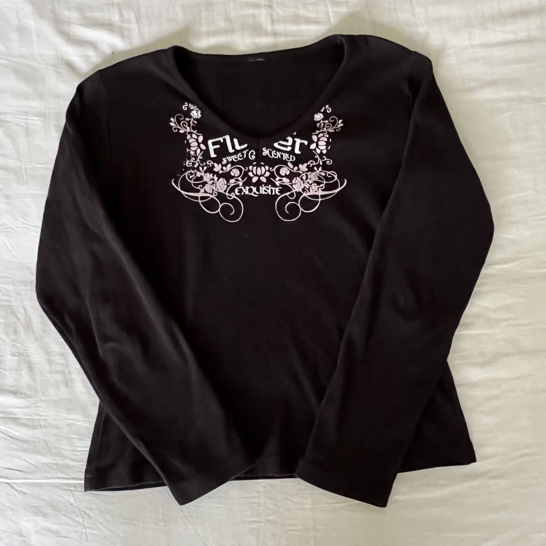 Y2k Svart tröja med tryck - 90