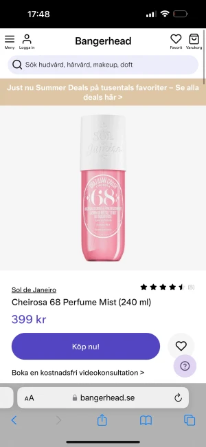 Sol de Janeiro  - Body mist från Sol de Janeiro 240 ml, halv full. Blivit använd någon gång men näst in till full. 