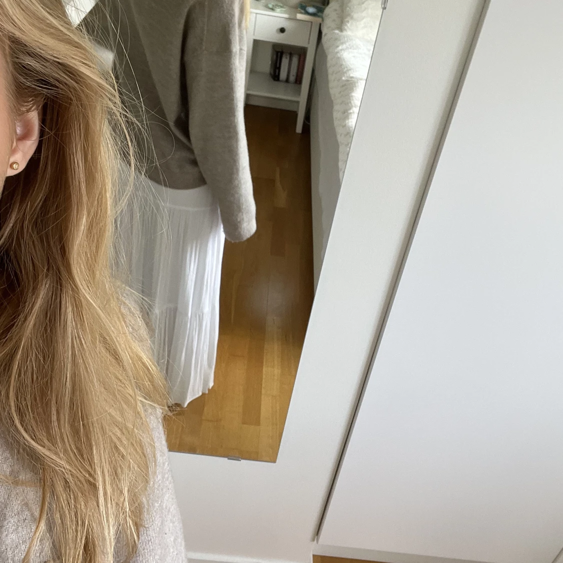 Beige stickad tröja  - 90