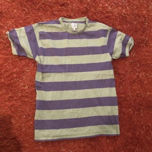 Polar t-shirt - Grön och lila randig polar t shirt