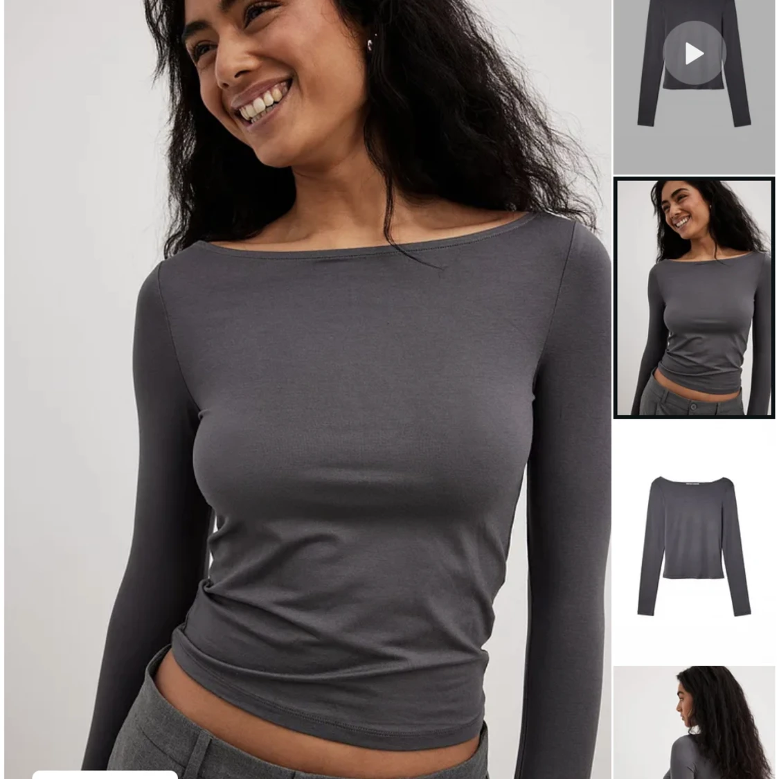 Grå topp med båthals