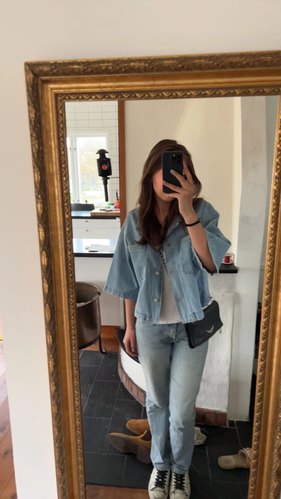 Kortärmad jeansjacka