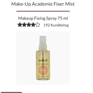 Setting spray  - Den ger glow och lyster till ansiktet men säljer för jag läste att den innehåller alkohol eller perfum o jag har känslig hud, annars om man inte bryr sig om de så är den bra, 75ml 