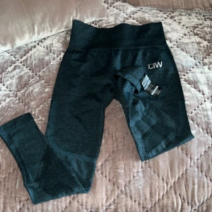 ICIW Tränigstights  - Tights från ICIW. Gröna. Mesh. Nyskick. Litet bortfall av silvret (se bild) på märket  som inte syns då det är grått under, extremt litet. Mycket fina! Säljes pga fel storlek. (M men upplevs mindre, som S)