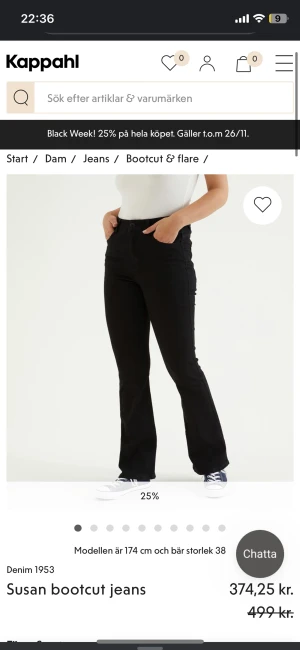 Denim 1953 Susan bootcut jeans - Svarta högmidjade bootcut jeans. Storlek 36. Fint skick! 