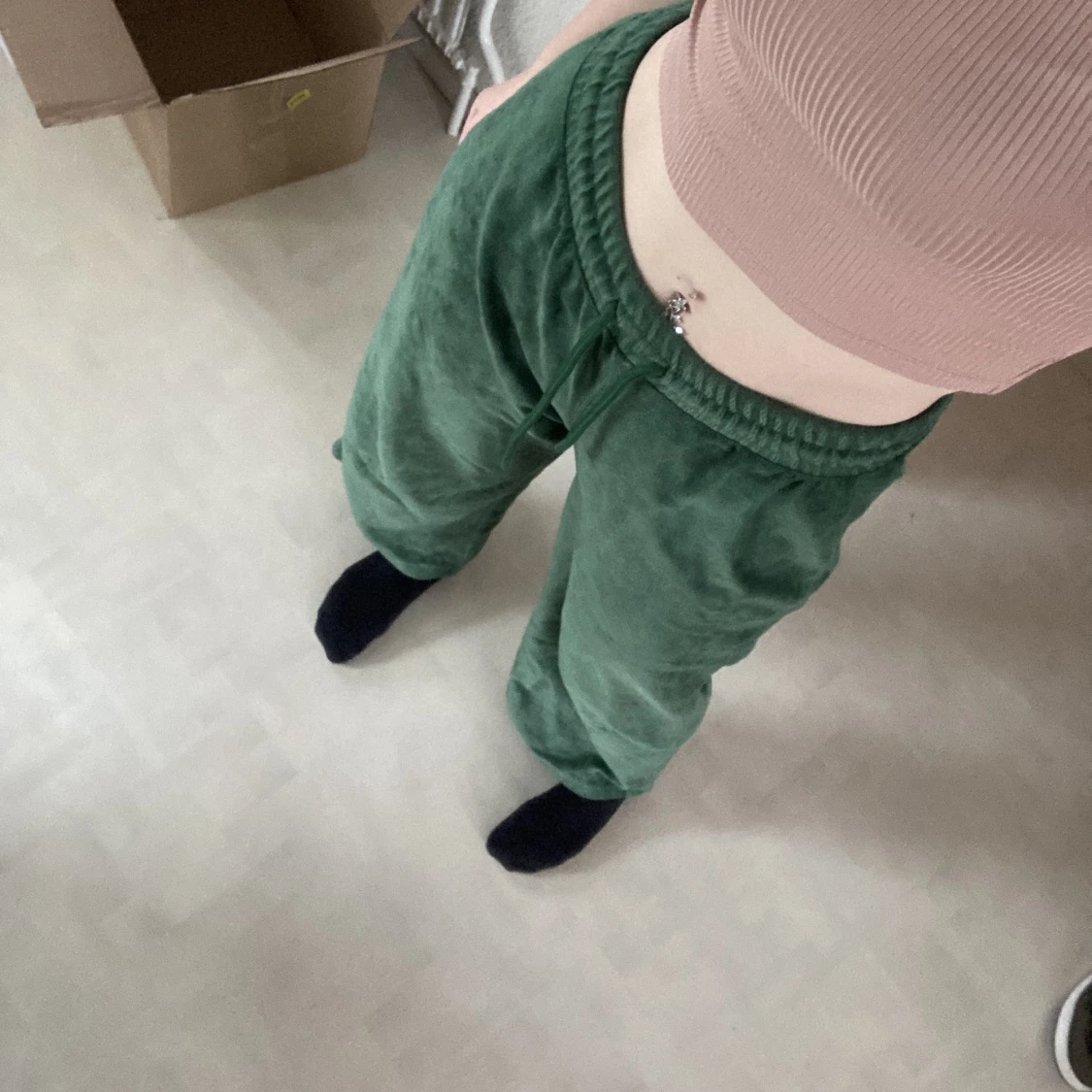 Gröna velour mjukisbyxor