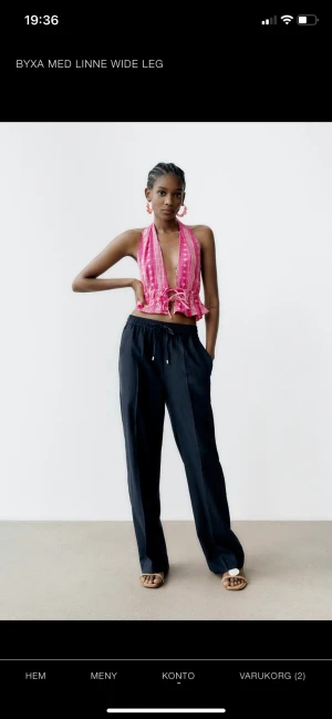 Linnebyxor zara - Super snygga linne byxor från zara i mörkblå💙