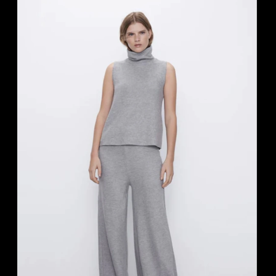 Grå stickad turtleneck från zara