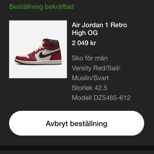 Jordan 1 lost and found - Någon sugen på dessa jag vann i storlek 42,5