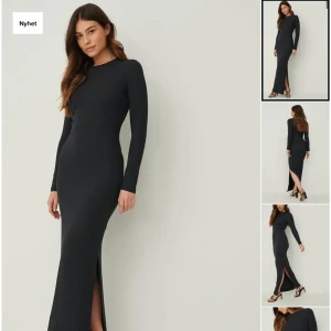 Ribbstickad långklänning med slits// nakd - Använd 1 gång :)