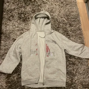 Snygg hoodie - En hoodie som tyvärr inte blivit använd och som är bra kvalitet, som man ser på bilden så är stenarna på vänstra sidan nästan borta och därför sätter jag priset som jag gjort. All betalning sker genom Plick.❤️