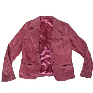 Rosa vintage mocka jacka, 100% läder. 