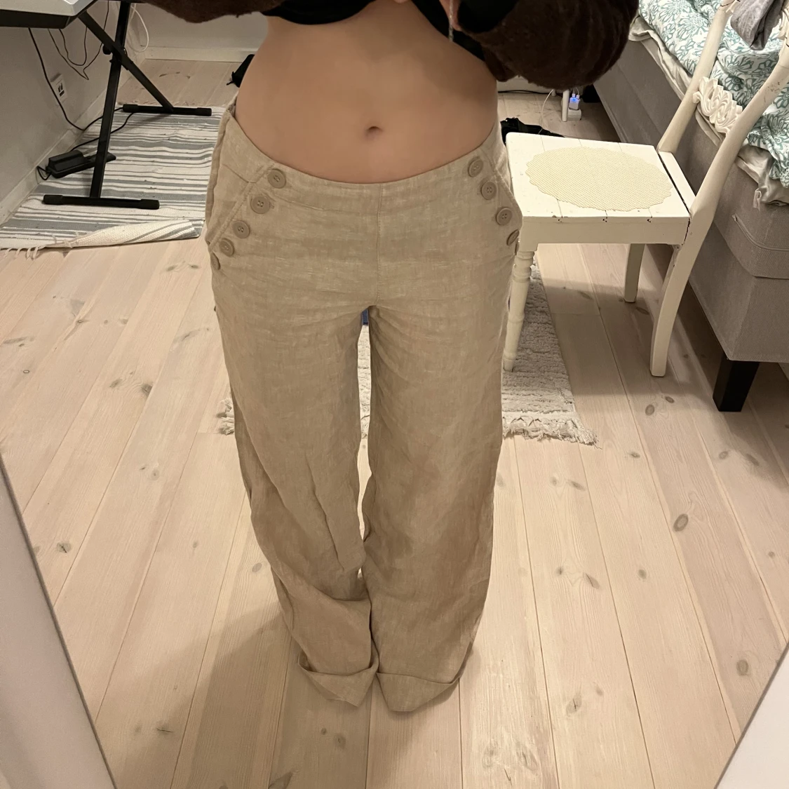 Lågmidjade linnebyxor 🌸 - 91