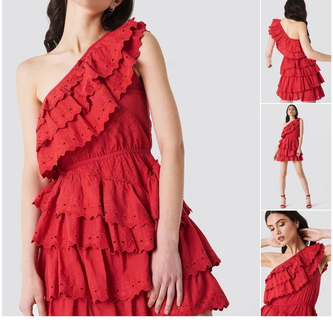 Röd offshoulder klänning - 90