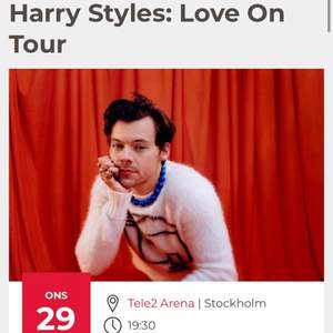 Intressekoll för EN ståbiljett för Harry Styles Love on tour den 29/6! Biljetterna är slutsålda på hemsidan. Kan inte längre gå på konserten så vill se om det finns intresse av att köpa.