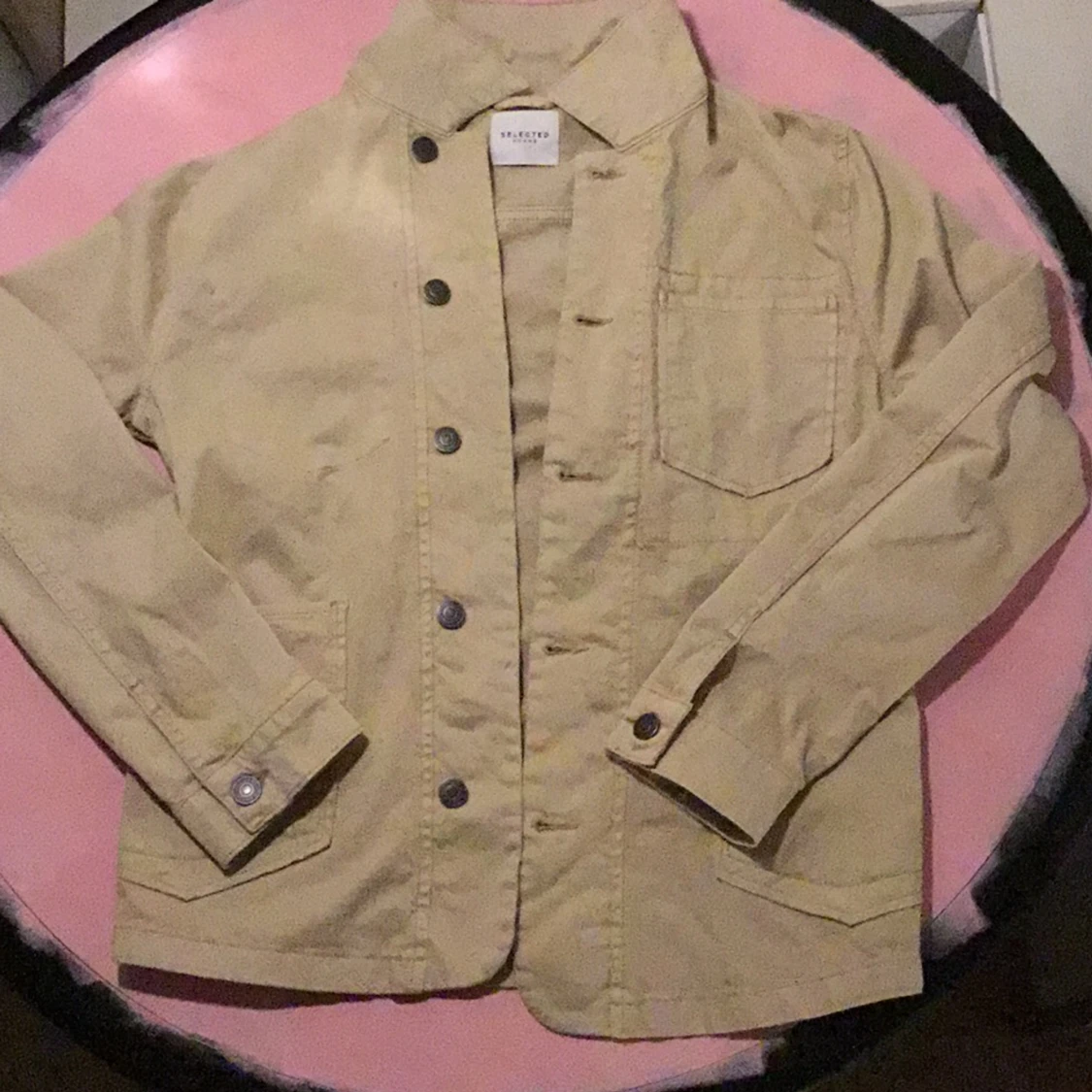 Selected Homme sandfärgad skjortjacka